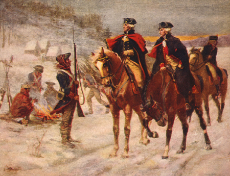 Washington and Lafayette at Valley Forge, painting by John Ward Dunsmore, published 1907