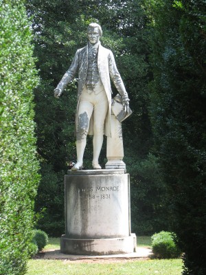 Statue of James Monroe in the grounds of his home in Albemarle County, Virginia