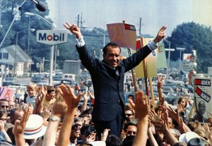 1968 Presidential Election Campaign, Nixon doing the Victory Sign in Philadelphia